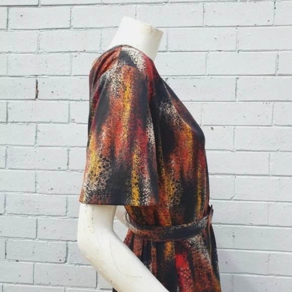 VTG 1980s Noble Frocks Sydney Matching 3 Piece Set Midi Dress Jacket Belt XXL 16 - Picture 6 of 10